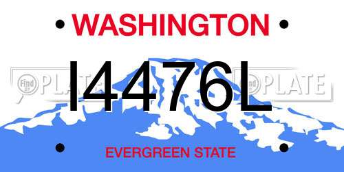I4476L Washington License Plate