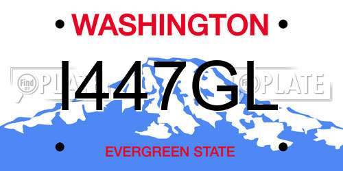 I447GL Washington License Plate
