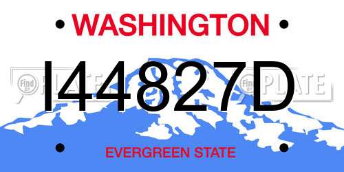 I44827D Washington License Plate