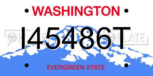 I45486T Washington License Plate