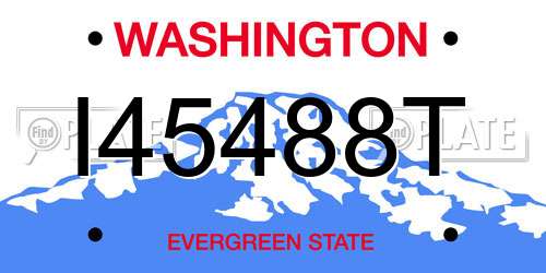 I45488T Washington License Plate