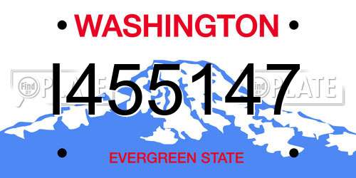 I455147 Washington License Plate