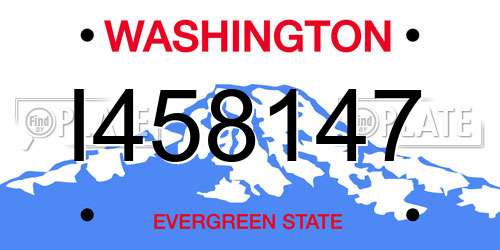 I458147 Washington License Plate