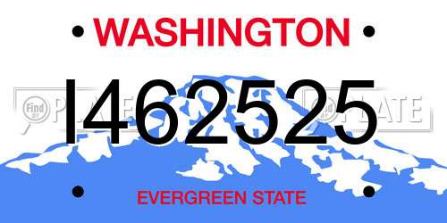 I462525 Washington License Plate