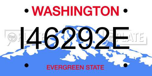 I46292E Washington License Plate