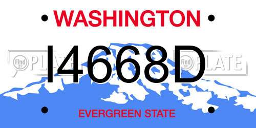 I4668D Washington License Plate