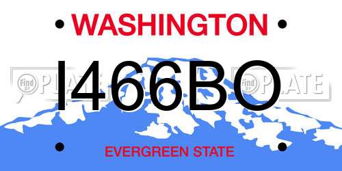 I466BO Washington License Plate