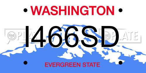 I466SD Washington License Plate