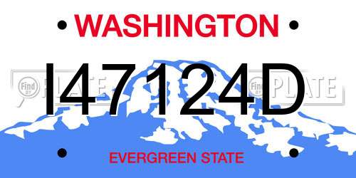 I47124D Washington License Plate