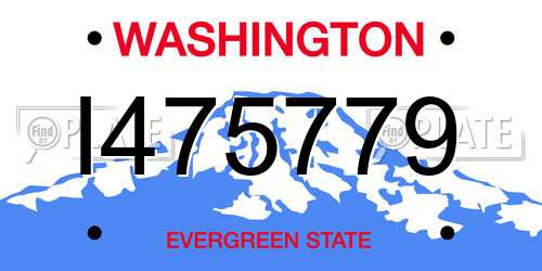 I475779 Washington License Plate