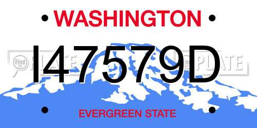 I47579D Washington License Plate
