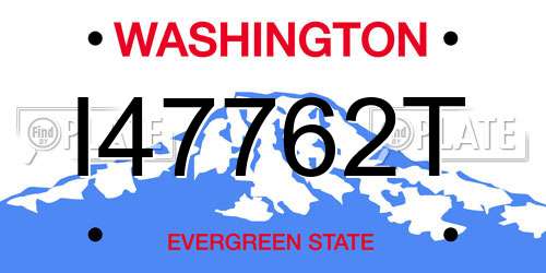 I47762T Washington License Plate