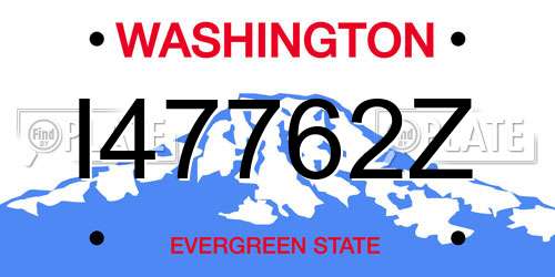 I47762Z Washington License Plate