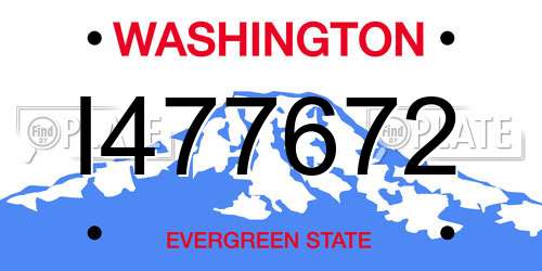 I477672 Washington License Plate