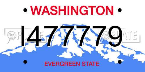 I477779 Washington License Plate