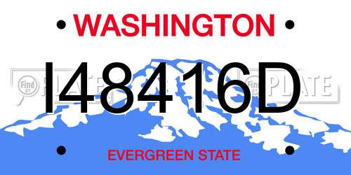 I48416D Washington License Plate
