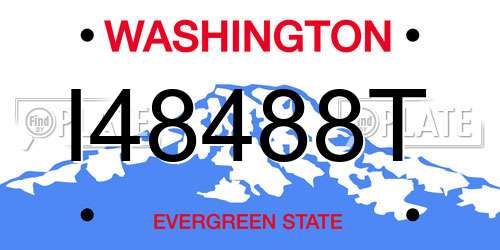 I48488T Washington License Plate