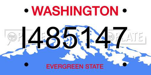 I485147 Washington License Plate
