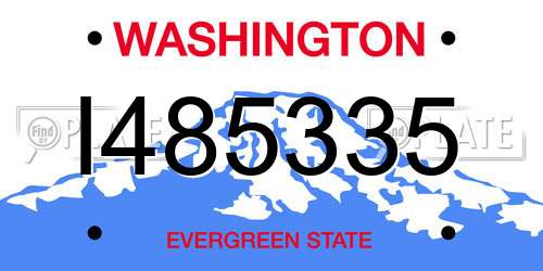 I485335 Washington License Plate