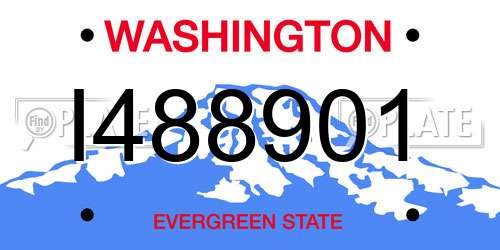 I488901 Washington License Plate