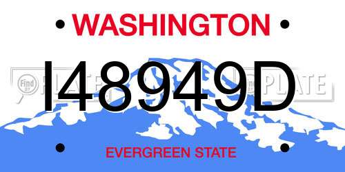 I48949D Washington License Plate