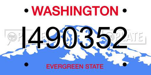 I490352 Washington License Plate