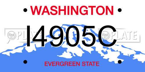 I4905C Washington License Plate