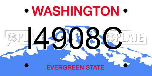 I4908C Washington License Plate