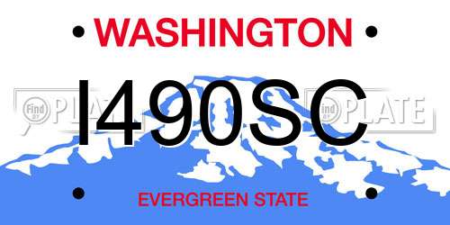 I490SC Washington License Plate