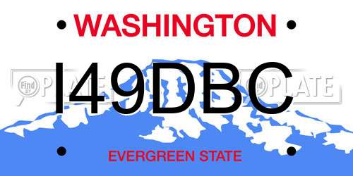 I49DBC Washington License Plate