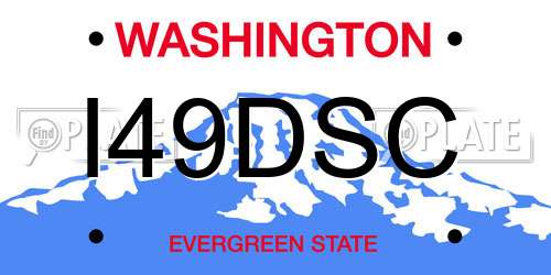 I49DSC Washington License Plate