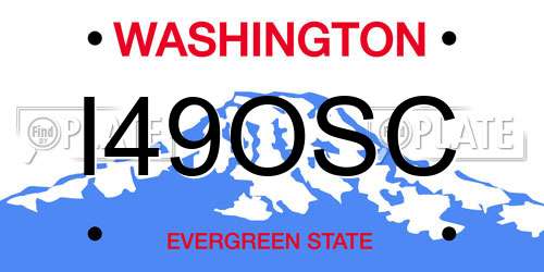 I49OSC Washington License Plate