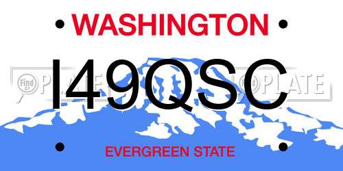 I49QSC Washington License Plate