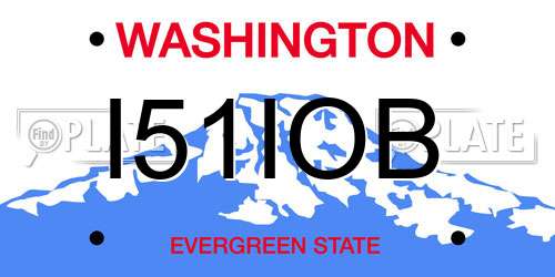 I51IOB Washington License Plate
