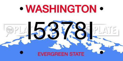 I5378I Washington License Plate