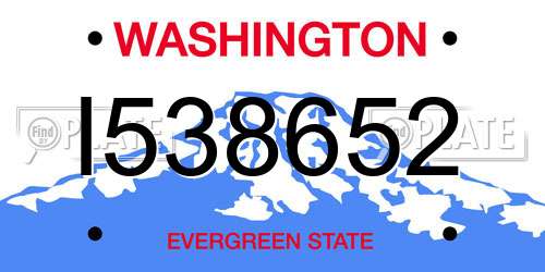 I538652 Washington License Plate