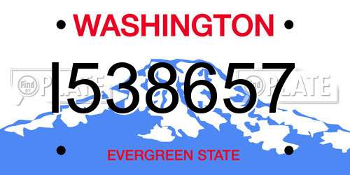 I538657 Washington License Plate