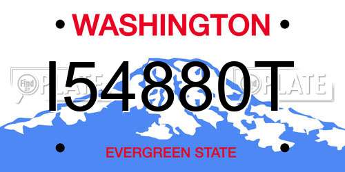 I54880T Washington License Plate