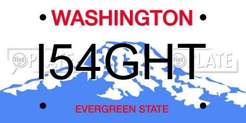 I54GHT Washington License Plate