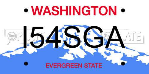 I54SGA Washington License Plate
