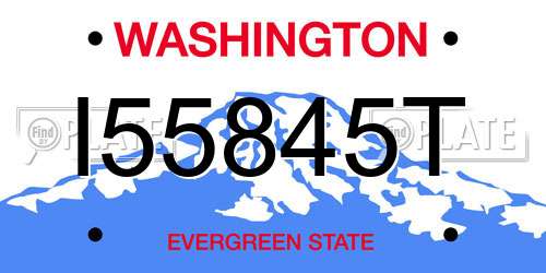 I55845T Washington License Plate