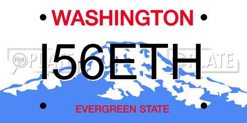 I56ETH Washington License Plate