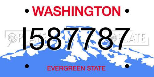 I587787 Washington License Plate