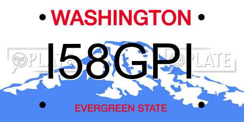 I58GPI Washington License Plate