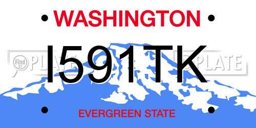 I591TK Washington License Plate