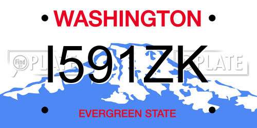 I591ZK Washington License Plate