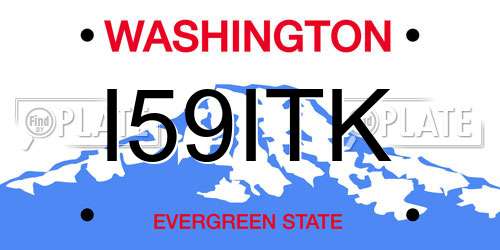 I59ITK Washington License Plate