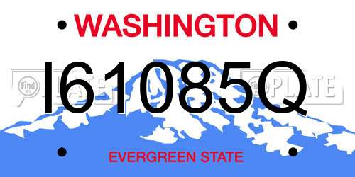 I61085Q Washington License Plate