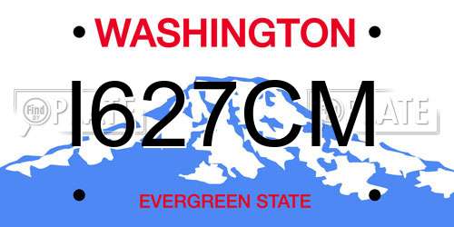 I627CM Washington License Plate