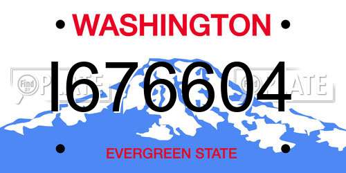 I676604 Washington License Plate